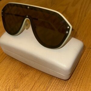 Fendi Black and White Shield Sunglasses